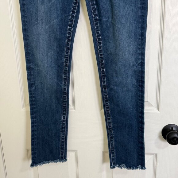 Miss Me Jeans Womens 27 Blue Signature Skinny Embellishment Rhinestone Y2K Boho - Picture 10 of 14